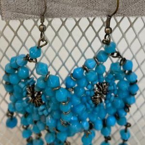 Dangling Faux Turquiose Earrings..4" Drop